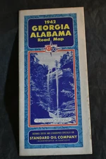 1942 Georgia Alabama Road Map by Standard Oil Company