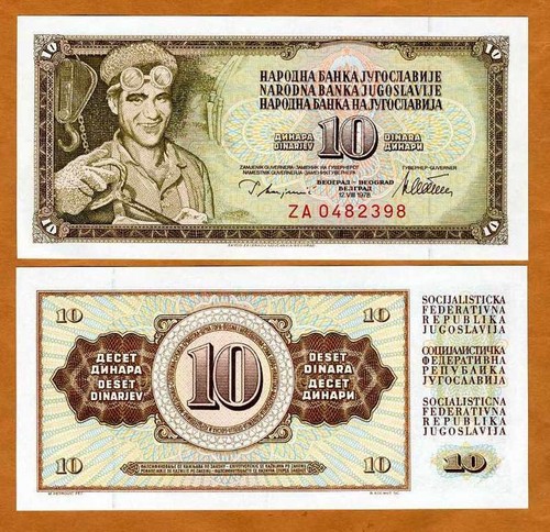 Yugoslavia, 10 Dinara, 1978, P-87, ZA-Prefix UNC REPLACEMENT