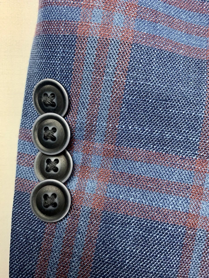 CHAQUETA BLAZER ABRIGO DEPORTIVO A CUADROS ELÁSTICO A CUADROS BEN SHERMAN SASTRERÍA PARA HOMBRE 40L Foto 3 de 4