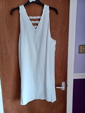 Shein Size 4XL White Shift Dress Lace Insert At The Back