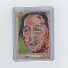 WALKING DEAD EVOLUTION GLENN SKETCH CARD  BY ARTIST DARREN COBURN-JAMES  1/1!