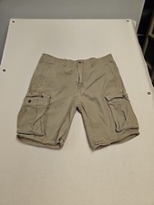 Levi Strauss Co Mens Khaki Tan Cargo Shorts Size 36 Cotton Twill Multi-Pocket