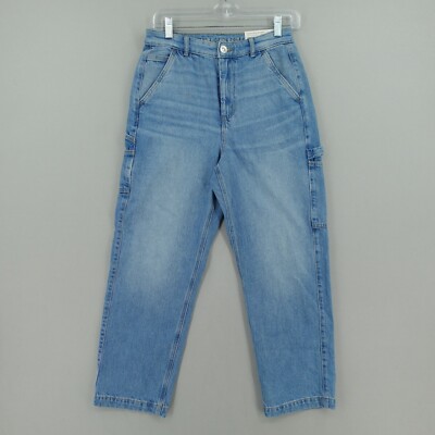NWT American Eagle Highest Rise 90s Boyfriend Carpenter Jean Womens 6 Short Blue