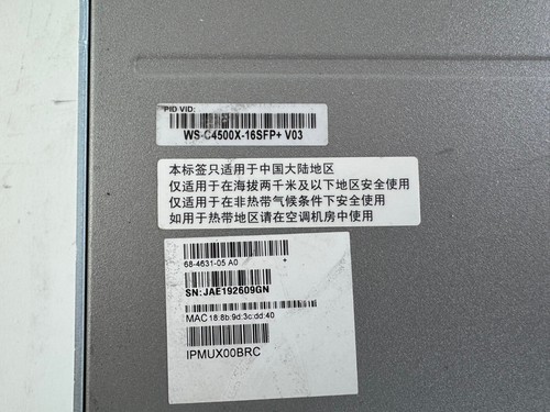 Cisco WS-C4500X-16SFP+ V03 16 SFP+ Port Ethernet Network Switch w/ Dual PSU - Picture 2 of 3