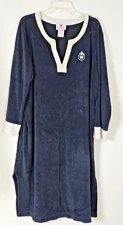 Quacker Factory Women's  Black Terrycloth Loungewear Pull-Over Robe Size XL