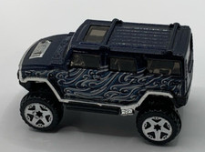 Hummer H2 Diecast Truck 1:64 General Motors GM Takara Tomy Dark Blue Waves Loose