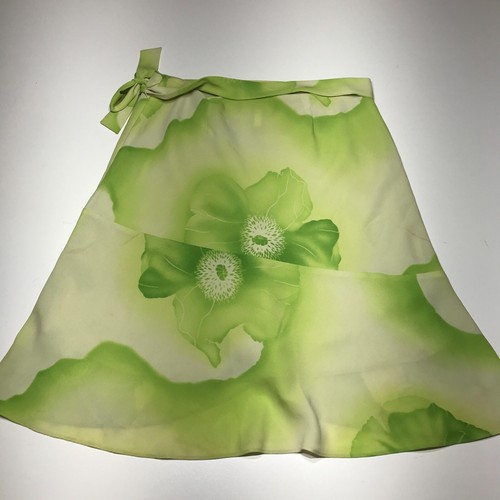 Jones Wear Petite Skirt Womens Size 10P Tie Belted Floral Green Swing Side Zip - Picture 2 of 12