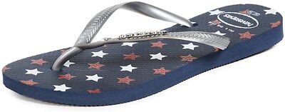 Havaianas NAVY BLUE USA Printed Glitter Flip-Flops, US 11-12
