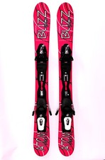 Buzz Atom V2 Rose 99 Cm Skis Avec Fixation Mini Lames De Ski Snowblade 2024