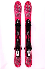 BUZZ Atom V2 Pink 99 cm Skis inc Release Binding mini ski blades SNOWBLADE 2024