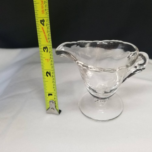 Vintage Heisey Waverly MCM Art Nouveau Clear Glass Cream and Sugar Set - Picture 6 of 7