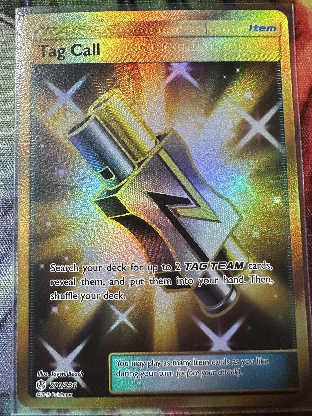 Pokemon Card - Tag Call (Secret) - SM - Cosmic Eclipse 270/236 / Secret Rare