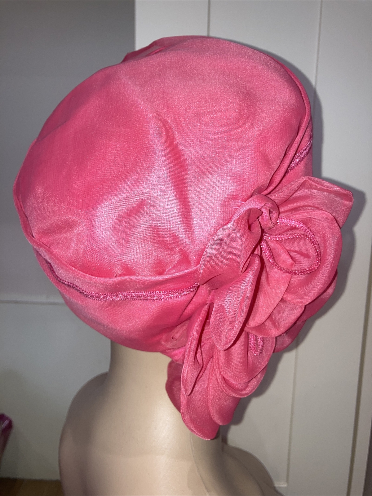 Rare Fuchsia Vintage 1950s/60s Pink Hat by Connor, Floral Trim Size M, Goodwood? 5