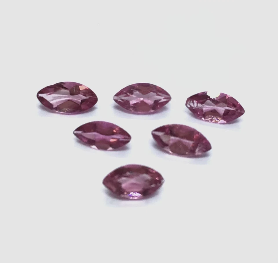 Natural Loose Gemstone Pink Tourmaline Marquise Cut Faceted For Jewelry Making - Image 3 of 4