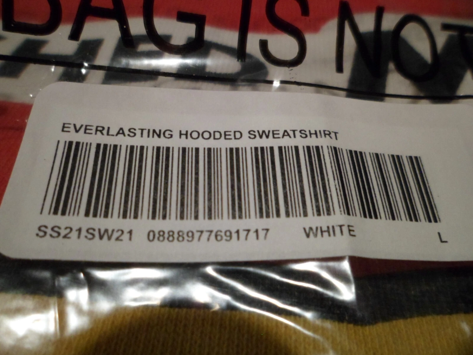 Sweat à capuche blanc Supreme Everlasting taille L SS21SW21