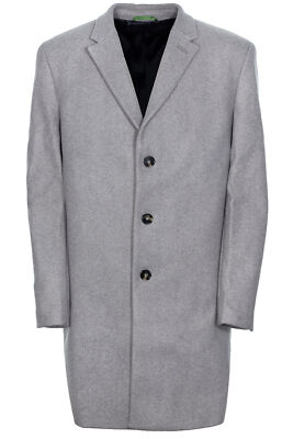 Bruno Banani Mantel Modern Fit Wolloptik Reverskragen Herren Grau Größe L XL XXL