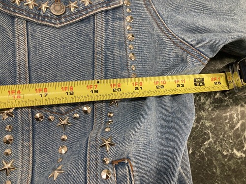 Wrangler Vintage 90er Nieten Bling Denim Biker Jacke XL - Bild 8 von 16