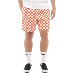 checkerboard orange vans