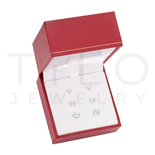 14K Solid White Gold Solitaire Round CZ Sleeper Studs Earrings Screwback 2mm-8mm - Picture 26 of 26