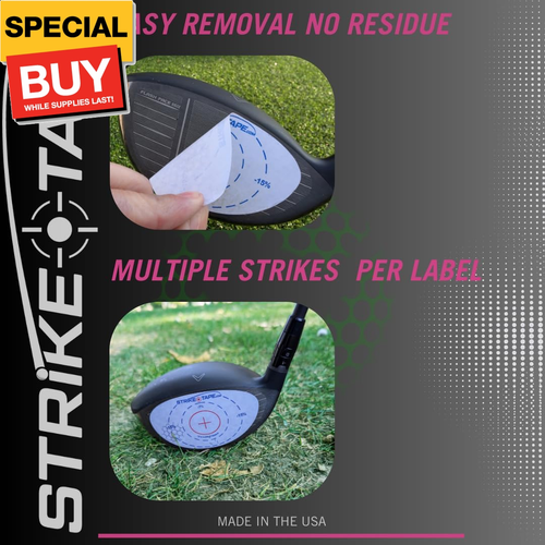 Strike-Tape Golf Club Impact Tape. Universal Club Face Stickers Drivers/Hybrids/ - Picture 4 of 6