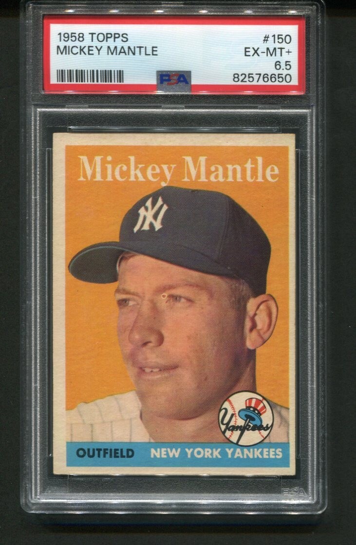 1958 Topps Mickey Mantle Yankees HOF #150 PSA 6.5
