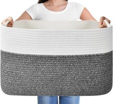 Large Blanket Basket Rectangle Woven Baskets For Storage Blanket Storage For Liv