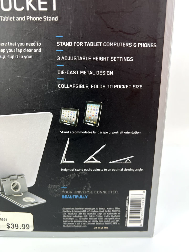 Blueflame The Pocket Folding Ipad Tablet Phone Stand 3 Positions Metal Unused - Image 3 of 4