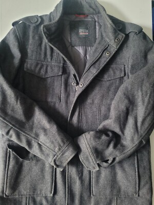 JEFF BANKS LARGE WOOL COAT GREY UK