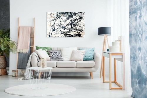 Abstract Modern Art Jackson Pollack Style Canvas Wall Art Picture Print - Picture 2 of 5