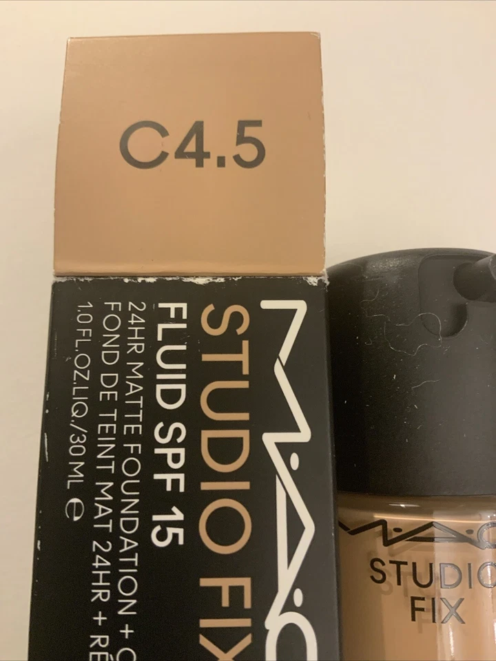 Mac Studio Fix Fluid Foundation Shade C4.5 30ml SPF 15 New & Boxed - Image 2 of 4