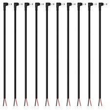 18AWG DC Power Pigtail Cable 5.5x2.5mm Right Angle Male Plug 1FT 10 PCS