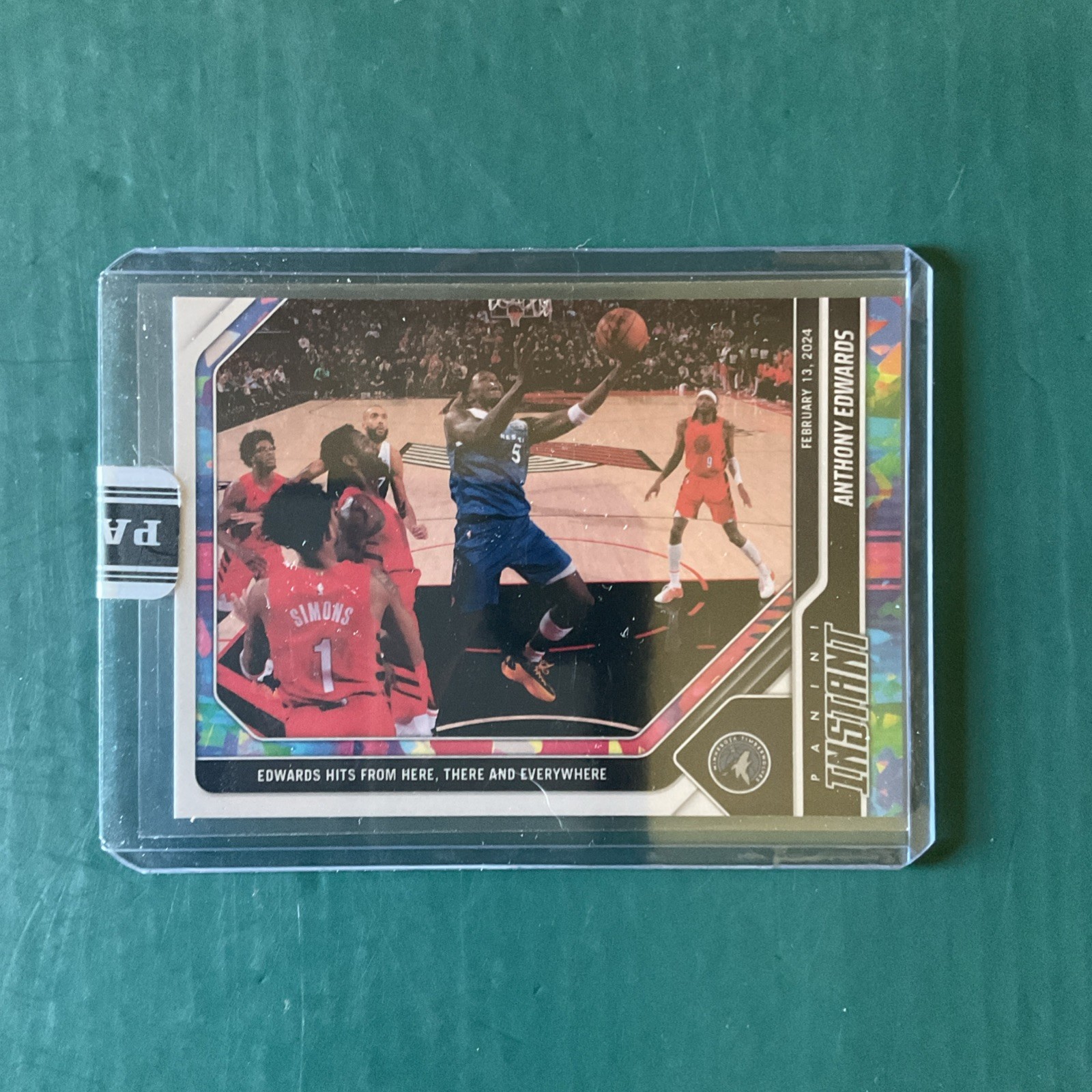 ANTHONY EDWARDS  2023-24 Panini Instant #357  HERE, THERE   VERSICOLOR   SSP 3/5