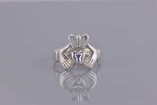 Sterling Silver Irish Friendship Claddagh Hands Heart Crown Band Ring 925 Sz: 6