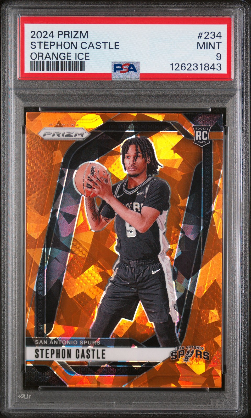 2024 PANINI PRIZM ORANGE ICE #234 STEPHON CASTLE PSA 9