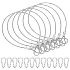 12 Inch Safety Cable Lock 6 Pcs 304 Stainless Steel Security Wire Rope Clear