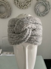 Damen Stirnband one Size,Wolle,Farbe:Grau,Größe 24 cm Durchmesser  x  ca.11 cm B