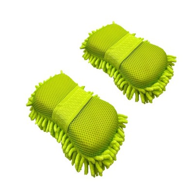 Microfiber Car Wash Sponge-Non-Scratch Wash Mitt-Two Sided Chenille Microfibe...