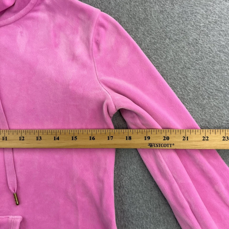 Sudadera con Capucha Lilly Pulitzer para Mujer XS Rosa Terciopelo Cremallera Completa Bolsillos Canguro Damas Foto 2 de 4