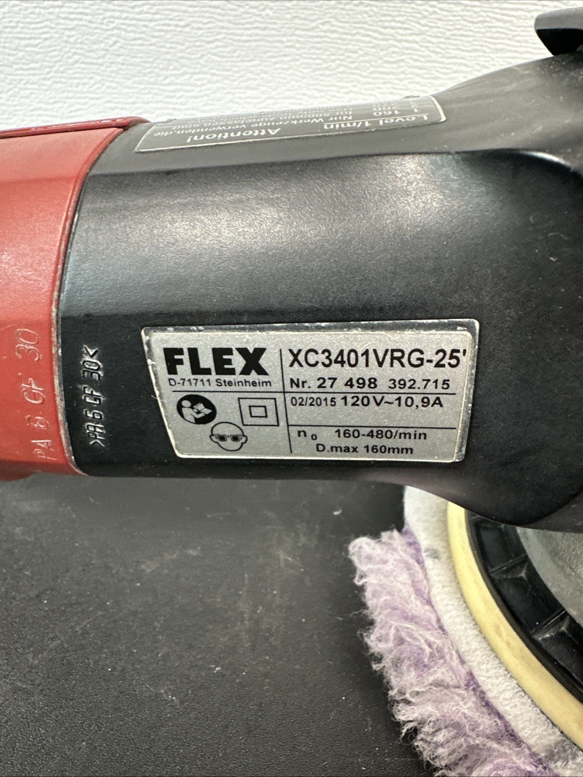 Flex XC 3401 25' Corded Electric VRG The Beast HD Orbital Polisher