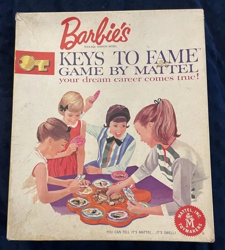 Vintage 1963' Barbie's Keys To Fame Board Game by Mattel USA with Original Box