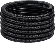 Pond Tubing ID 1 1/4” × 20ft Black Corrugated Flexible Reinforced Waterfall Pond