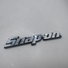 SNAP-ON TOOL BOX LOGO EMBLEM Chrome Silver Badge Decal 4.5" INCH LONG OEM