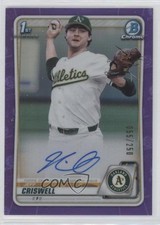 2020 Bowman Draft Chrome Picks Purple Refractor 55/250 Jeff Criswell Auto 16s2
