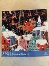 Galison 500 Pc Puzzle "Santa Town" Complete 