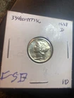 1938-D Mercury Silver Dime CHOICE BU *UNCIRCULATED*. F S B Lot# 26.4