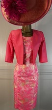 Ella Boo UK 12 Coral Dress Jacket Wedding Mother Bride Groom Guest Party Outfit