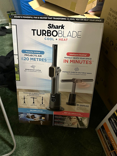 Shark TurboBlade Cool + Heat Tower Heater Floor Black/Grey Oscillation Tilt
