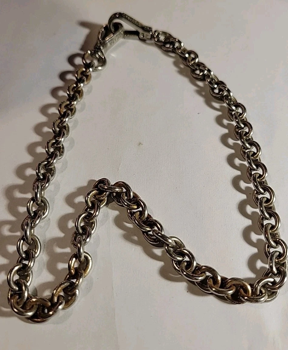 Collana firmata Prada 2x collegata qualche usura necessita di pulizia 16 1 2" tono argento