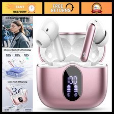Wireless Bluetooth 5.4 Earbuds - Noise Cancelling, LED Display, IP7 Waterproof,