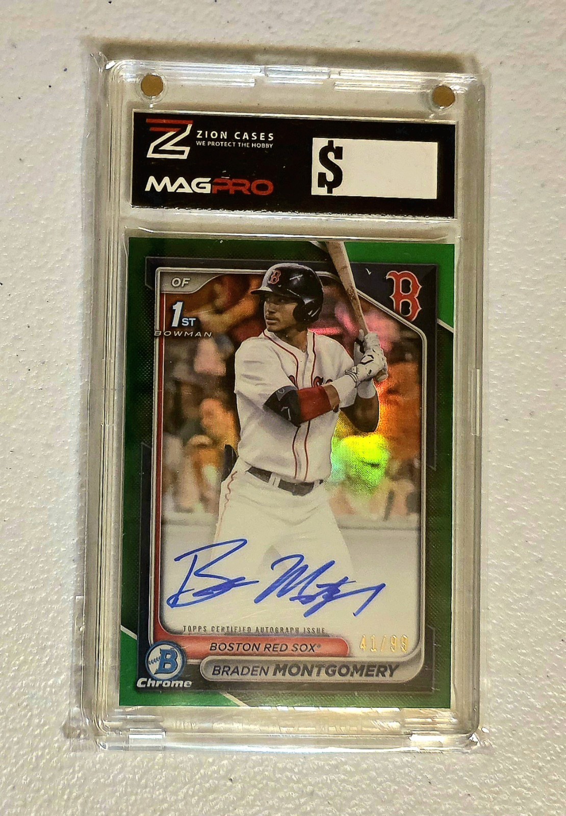 2024 Braden Montgomery 1st Bowman Chrome True Green Auto /99